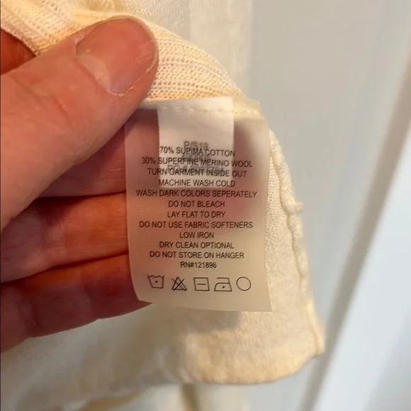 Title Nine Cream Open Front Lightweight Cotton Cardigan with Shawl Collar - Picture 4 of 8